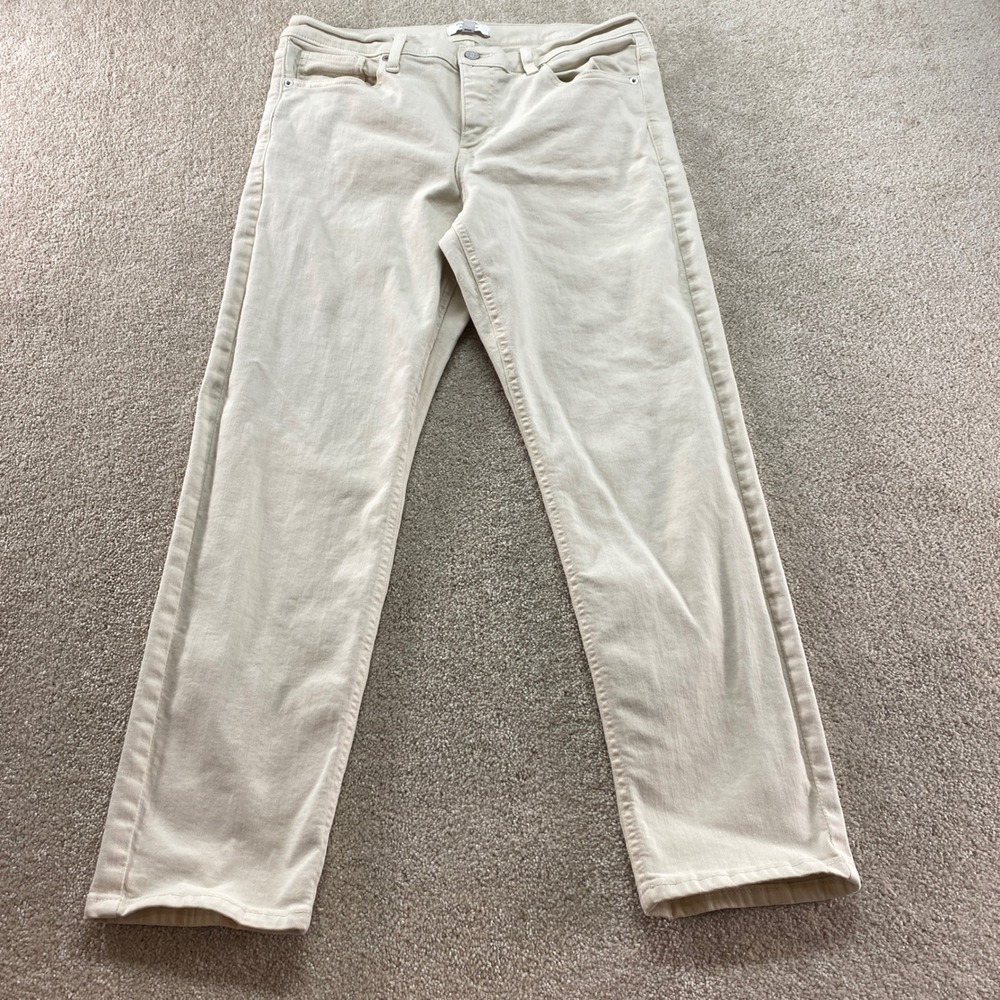 Banana Republic Mid-Rise Slim Jeans Womens 31/12 Cream Cotton Blend Stretch